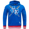 Pro Standard RANGERS MASH UP M RIB FLC PO HOODIE - Pro Standard Royal Blue/Red