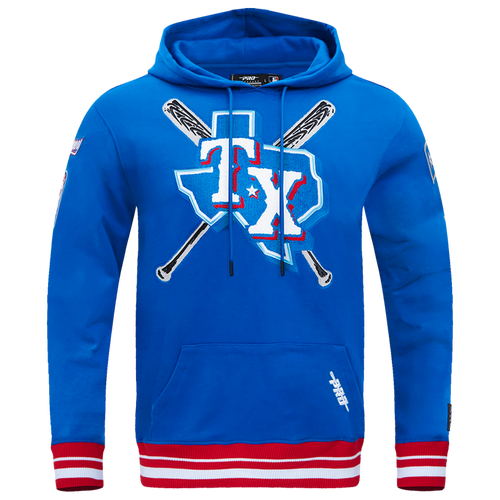 MENS - Pro Standard RANGERS MASH UP M RIB FLC PO HOODIE - Red/Royal Blue