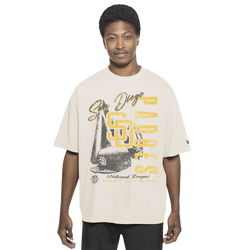 Men's - New Era San Diego Padres T-Shirt - Chalk White/Yellow