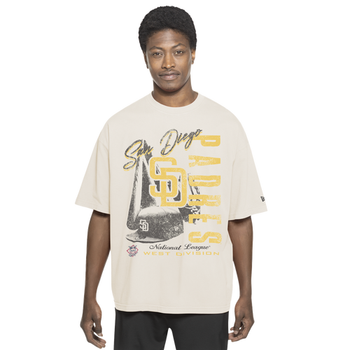 MENS - New Era San Diego Padres T-Shirt - Chalk White/Yellow