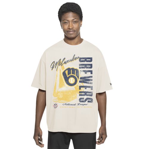 MENS - New Era Milwaukee Brewers T-Shirt - Chalk White/Navy