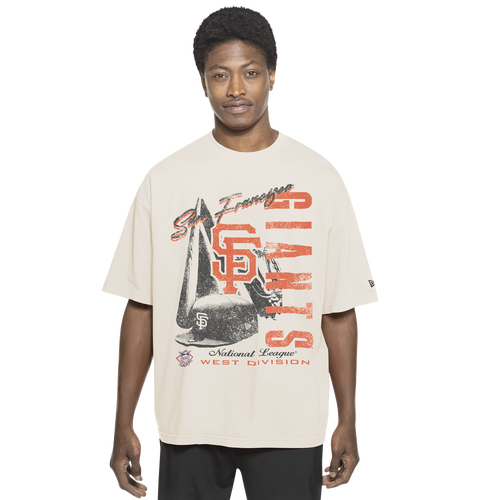New Era Mens San Francisco Giants Batter Short Sleeve T-Shirt - - White