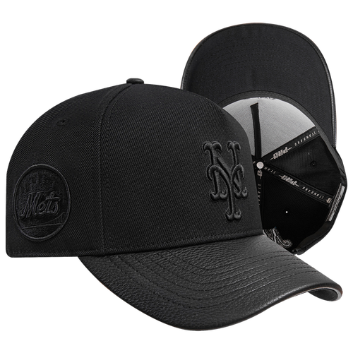 

Pro Standard Mens Pro Standard Mets Blackout Pinch Front Strapback - Mens Black/Black Size One Size