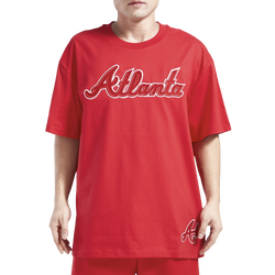 Men's - Pro Standard Braves Neutral Script T-Shirt - Red/Red