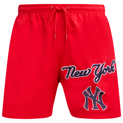 

Pro Standard Mens Pro Standard Yankees Neutral Script TC Woven Shorts - Mens Red/Red Size L