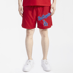 Men's - Pro Standard Dodgers Neutral Script TCWoven Shorts - Red/Red