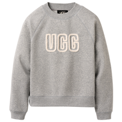 Women's - UGG Logo Crewneck - Grey Heather/White