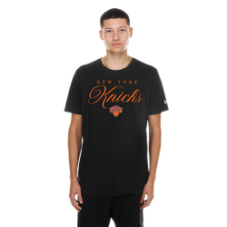 Men's - New Era Knicks Short Sleeve T-Shirt - Black/Orange