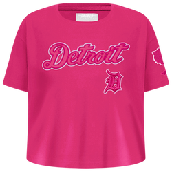 Girls' Grade School - Pro Standard Detroit Tigers Triple Pink Ss Boxy Tee - Beetroot Purple