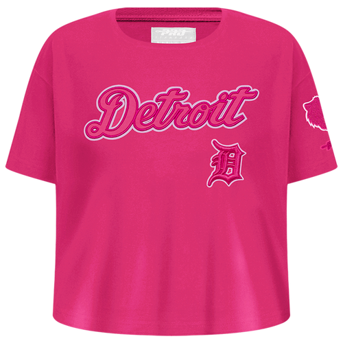 Pro Standard Girls  Detroit Tigers Triple Pink Ss Boxy Tee In Pink