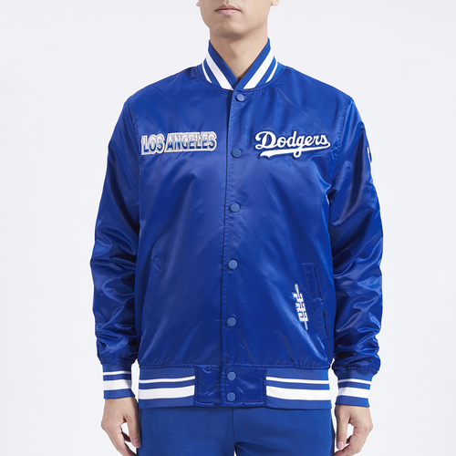 

Pro Standard Mens Pro Standard LA Dodgers Turn It Up M Rib Satin Jacket - Mens Blue/White Size M