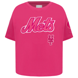 Girls' Grade School - Pro Standard New York Mets Triple Pink Ss Boxy Tee - Beetroot Purple