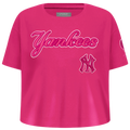 Pro Standard New York Yankees Triple Pink Ss Boxy Tee - Pro Standard Beetroot Purple