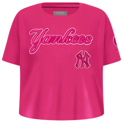Girls' Grade School - Pro Standard New York Yankees Triple Pink Ss Boxy Tee - Beetroot Purple