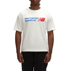 Men's - New Balance Basketball Logo Graphic T-Shirt - Beige/Royal