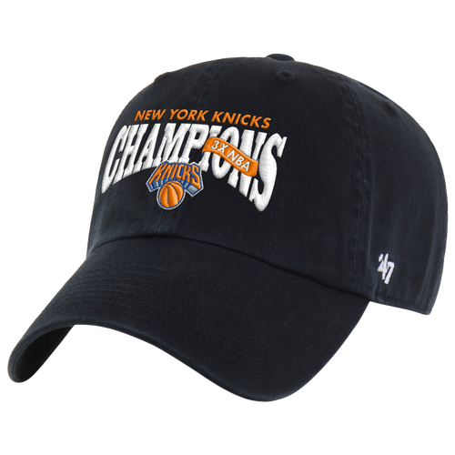 47 Brand Mens Knicks Champions Event Clean Up Cap - Black One Size