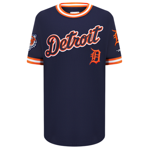  - Pro Standard Detroit Tigers Classic Ss Striped Rib Tee - Midnight Navy/Orange