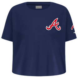 Girls' Grade School - Pro Standard Atlanta Braves Classic Ss Boxy Tee - Midnight Navy