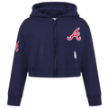 Pro Standard Atlanta Braves Classic Flc Fz Hoodie - Pro Standard Midnight Navy