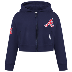 Girls' Grade School - Pro Standard Atlanta Braves Classic Flc Fz Hoodie - Midnight Navy