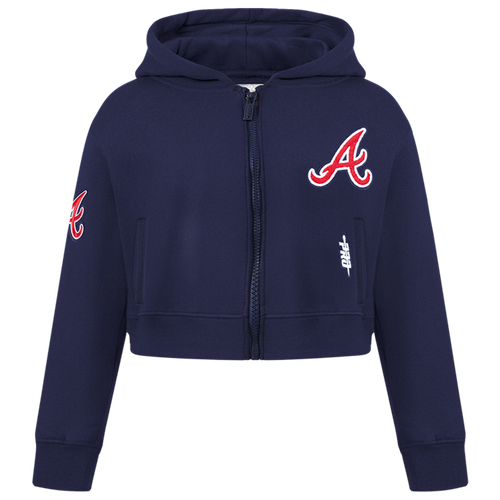  - Pro Standard Atlanta Braves Classic Flc Fz Hoodie - Midnight Navy
