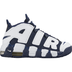Boys' Grade School - Nike Air More Uptempo - White/Midnight Navy/Metallic Gold