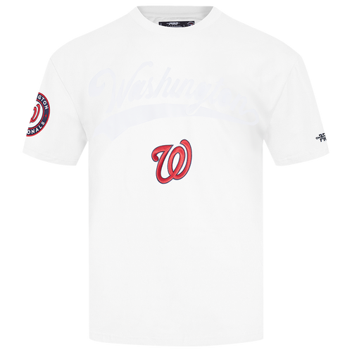  - Pro Standard Nationals Living Large CJ Drop Shoulder T-Shirt - White/Black Red