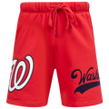 Pro Standard Nationals Living Large Fleece Shorts - Pro Standard Black/Red White