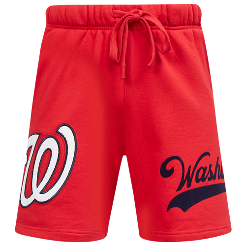 MENS - Pro Standard Nationals Living Large Fleece Shorts - Black/Red White