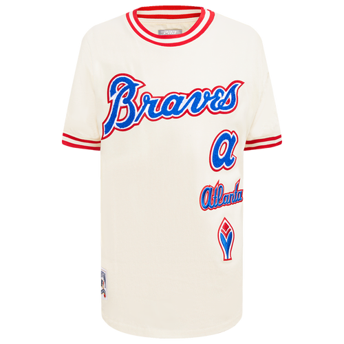 Pro Standard Boys  Atlanta Braves Retro Classic Ss Striped Rib Tee In Blue