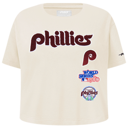 Girls' Grade School - Pro Standard Philadelphia Phillies Retro Classic Ss Boxy Tee - Eggshell