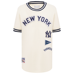 Boys' Grade School - Pro Standard New York Yankees Retro Classic Striped Rib Tee - Eggshell/Midnight Navy