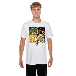 Men's - New Era Supersonics Mixed Logo T-Shirt - Multi/White