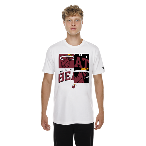 New Era Mens Miami Heat Heat Mixed Logo T-Shirt - - White / Multi