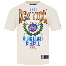 Men's - Pro Standard Mets Around The World CJ Drop Shoulder T-Shirt - Eggshell/Multi