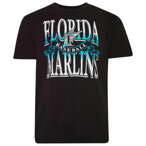 New Era Mens Miami Marlins Marlins Short Sleeve T-Shirt - - Black
