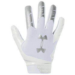 Men's - Under Armour F7 Receiver Gloves - White/Metallic Silver