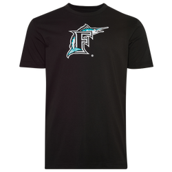Men's - New Era Marlins Primary Logo T-Shirt - Black/White