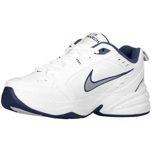 

Nike Mens Nike Air Monarch IV - Mens Strength/Weight Training Shoes Metallic Silver/White/Midnight Navy Size 15.0