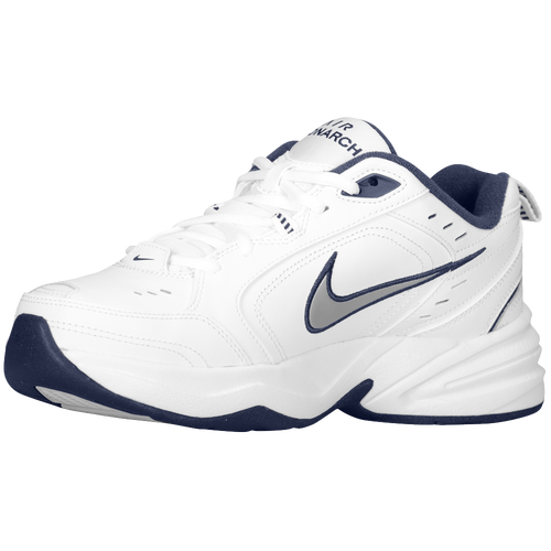 

Nike Mens Nike Air Monarch IV - Mens Strength/Weight Training Shoes Metallic Silver/White/Midnight Navy Size 09.5