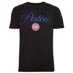 Men's - New Era Pistons Script Logo T-Shirt - Black