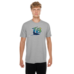 Men's - New Era MLB Tampa Bay Rays Logo Short Sleeve T-Shirt - Grey 