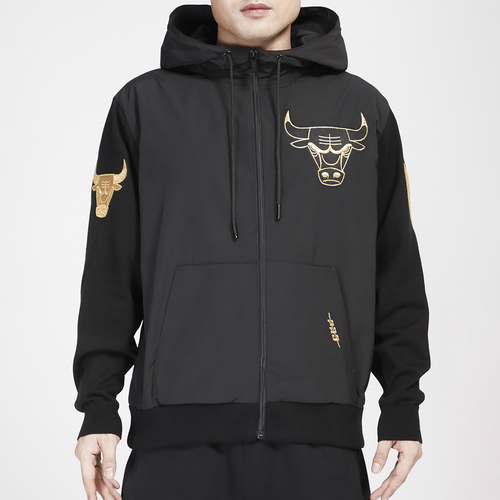 

Pro Standard Mens Chicago Bulls Pro Standard Bulls B&G Full-Zip Woven Hoodie - Mens Black/Gold Size M