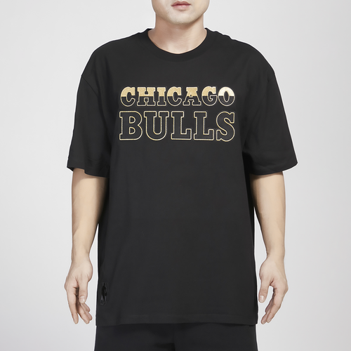 

Pro Standard Mens Chicago Bulls Pro Standard Bulls B&G Drop Shoulder T-Shirt - Mens Black/Gold Size M