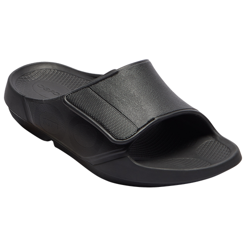 Shop Oofos Mens  Ooahh Slides In Matte/black