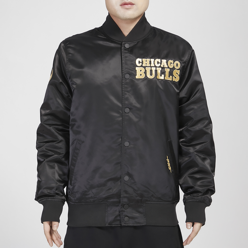 

Pro Standard Mens Chicago Bulls Pro Standard Bulls B&G Satin Jacket - Mens Black/Gold Size L