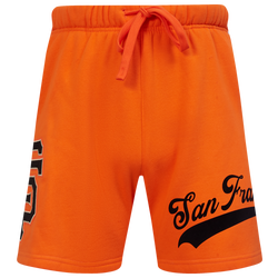 Men's - Pro Standard Giants Living Large Fleece Shorts - Orange/Black