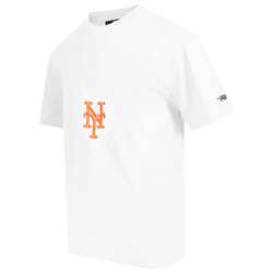 Men's - Pro Standard Mets Living Large CJ Drop Shoulder T-Shirt - White/Orange/Blue