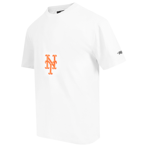  - Pro Standard Mets Living Large CJ Drop Shoulder T-Shirt - White/Orange Blue