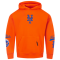 Pro Standard Mets Living Large Drop Shoulder PO Hoodie - Pro Standard Orange/Blue